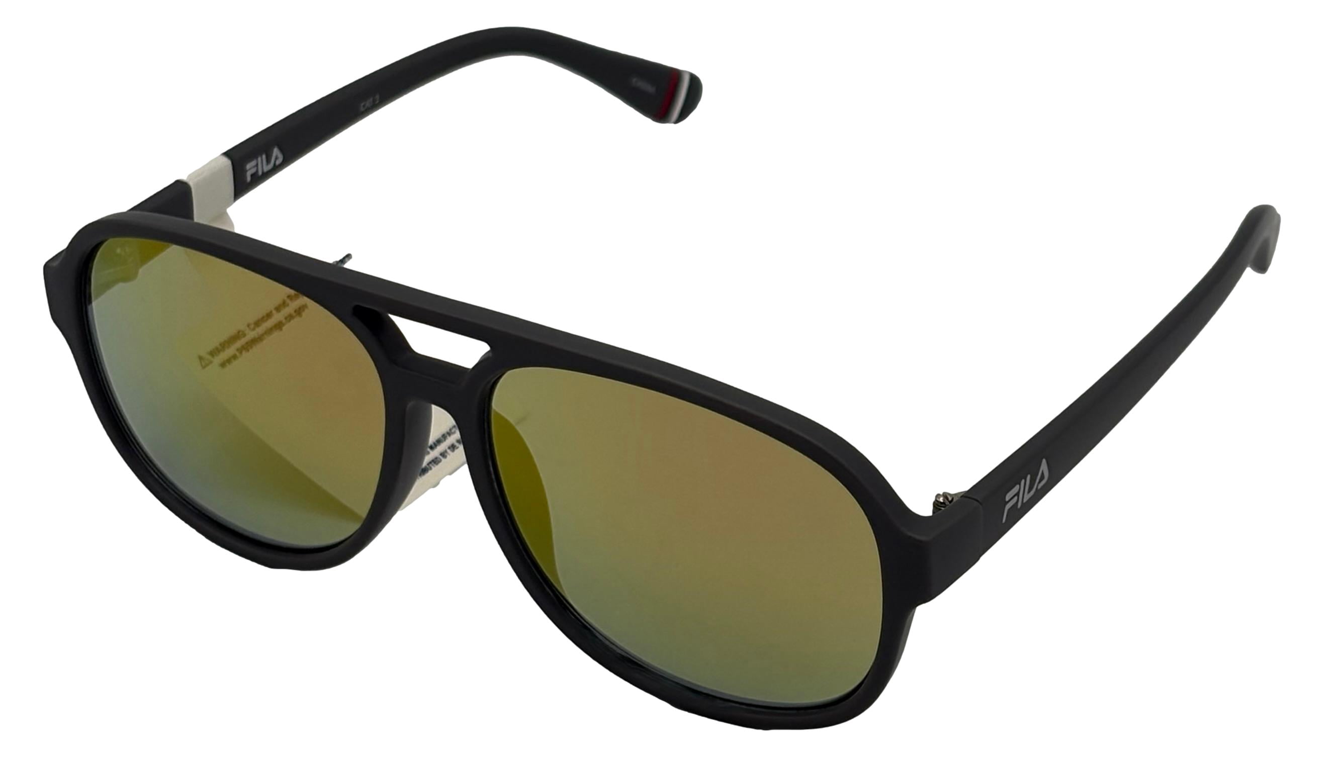 Fila Matte Matte Gray Mens Plastic Aviator Sunglass, Flash  display picture 2