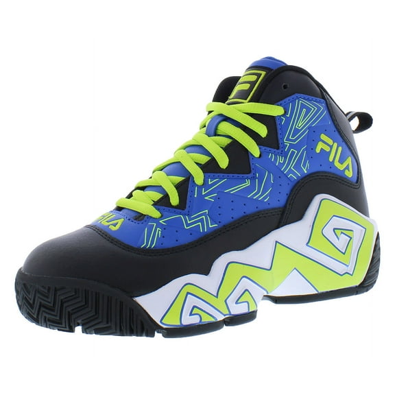 Fila Mb Boys Shoes Size 3.5, Color: Black/Blue/Lime