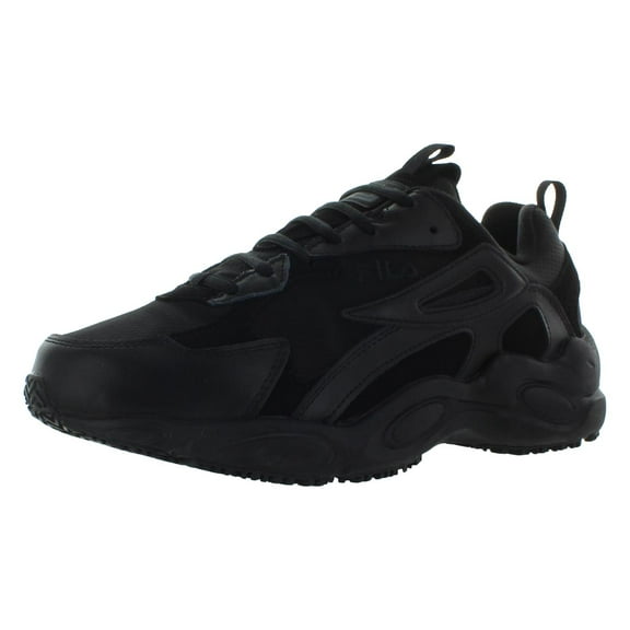 Fila Memory Late Shift Slip-Resistant Mens Shoes Size 14, Color: Black/Black/Black