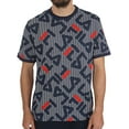 thumbnail image 1 of Fila Men's Castori All Over Print T-Shirt Peacoat/Chinese Red/White, Small, 1 of 3