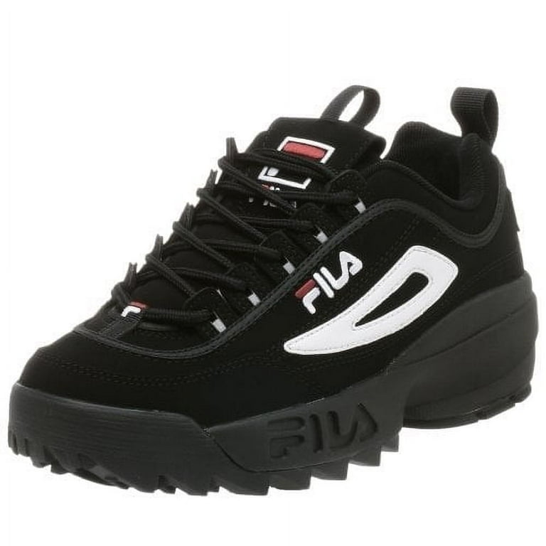 FILA Mens Disruptor 2 Sneaker Black White Red FW01653 018 7.5 BLK WHT RED Walmart