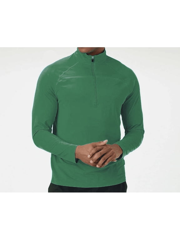 Men`s Essentials Half Zip Tennis Top Green (XL)