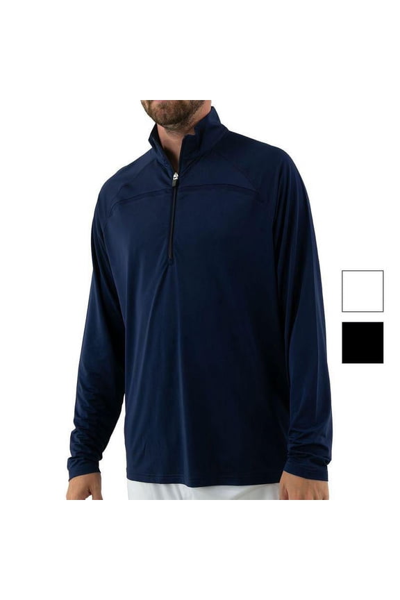 Men`s Essentials Half Zip Tennis top ( X-Large Black )