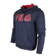 thumbnail image 1 of Fila Men's Filled Outline Graphic Logo Front Pocket Heavy Fleece Hoodie Black S, 1 of 8