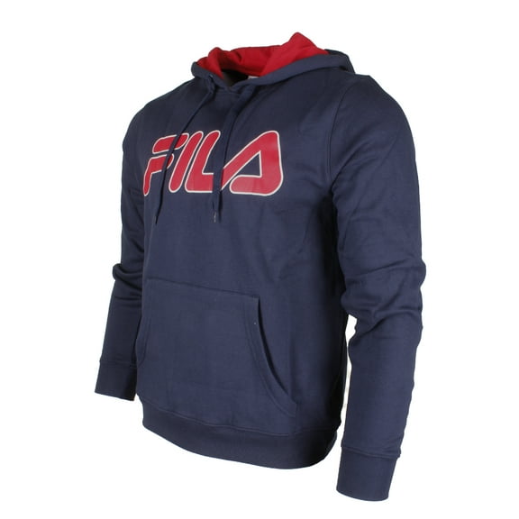 Fila Men's Filled Outline Graphic Logo Front Pocket Heavy Fleece Hoodie Black S