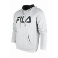 thumbnail image 1 of Fila Men's Filled Outline Graphic Logo Front Pocket Heavy Fleece Hoodie Grey S, 1 of 7
