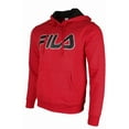 thumbnail image 1 of Fila Men's Filled Outline Graphic Logo Front Pocket Heavy Fleece Hoodie Red S, 1 of 7