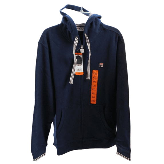 Fila Men's Fleece Full Zip Hoodie In Navy, XXL