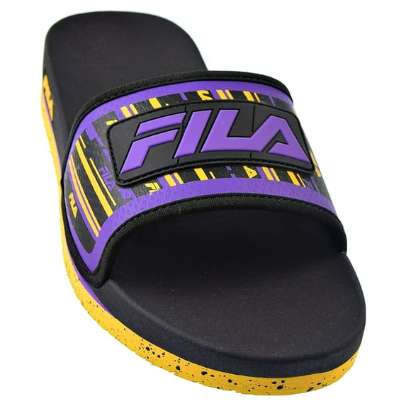 Fila Men's Lunar Slides Black-Gold Fusion-Electric Purple 1sm01568-043