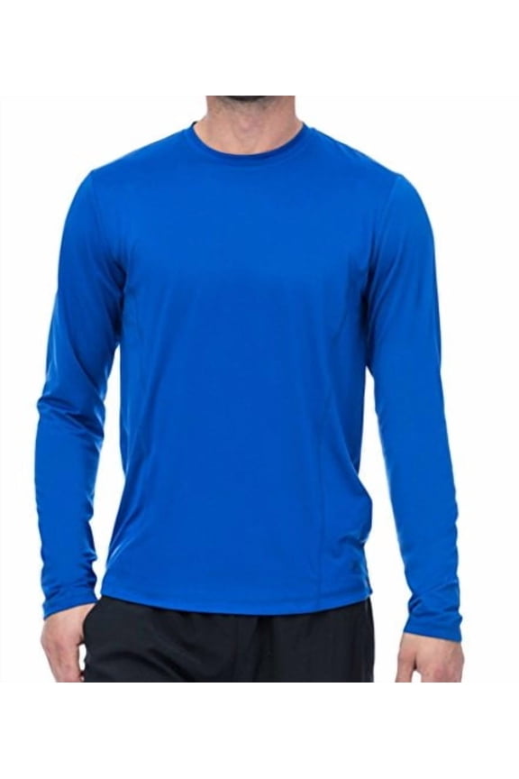 Men's Performance Long Sleeve Tee (XX-Large, Royal Blue / Navy Stripe)