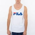 thumbnail image 1 of Fila Men's Tank Top Casual Round Neck Logo Print Sleeveless Athletic Workout Tee, White, M, 1 of 2