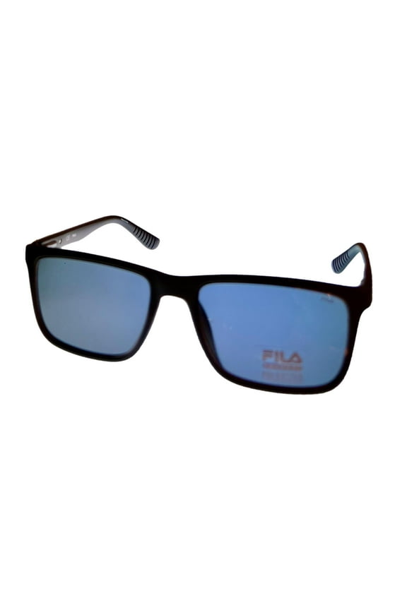 Mens Black Square Plastic Sunglass Smoke Flash Lens Polarized SF9245. U28P