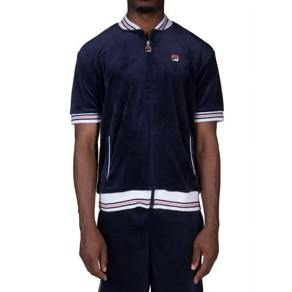 Fila Mens Carezzi Velour Jacket Navy Blue lm181l21-412