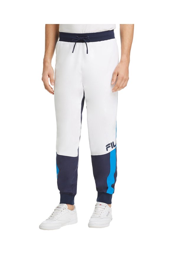 Mens Hudson Colorblock Track Pants Small White/Navy/Blue - NWT