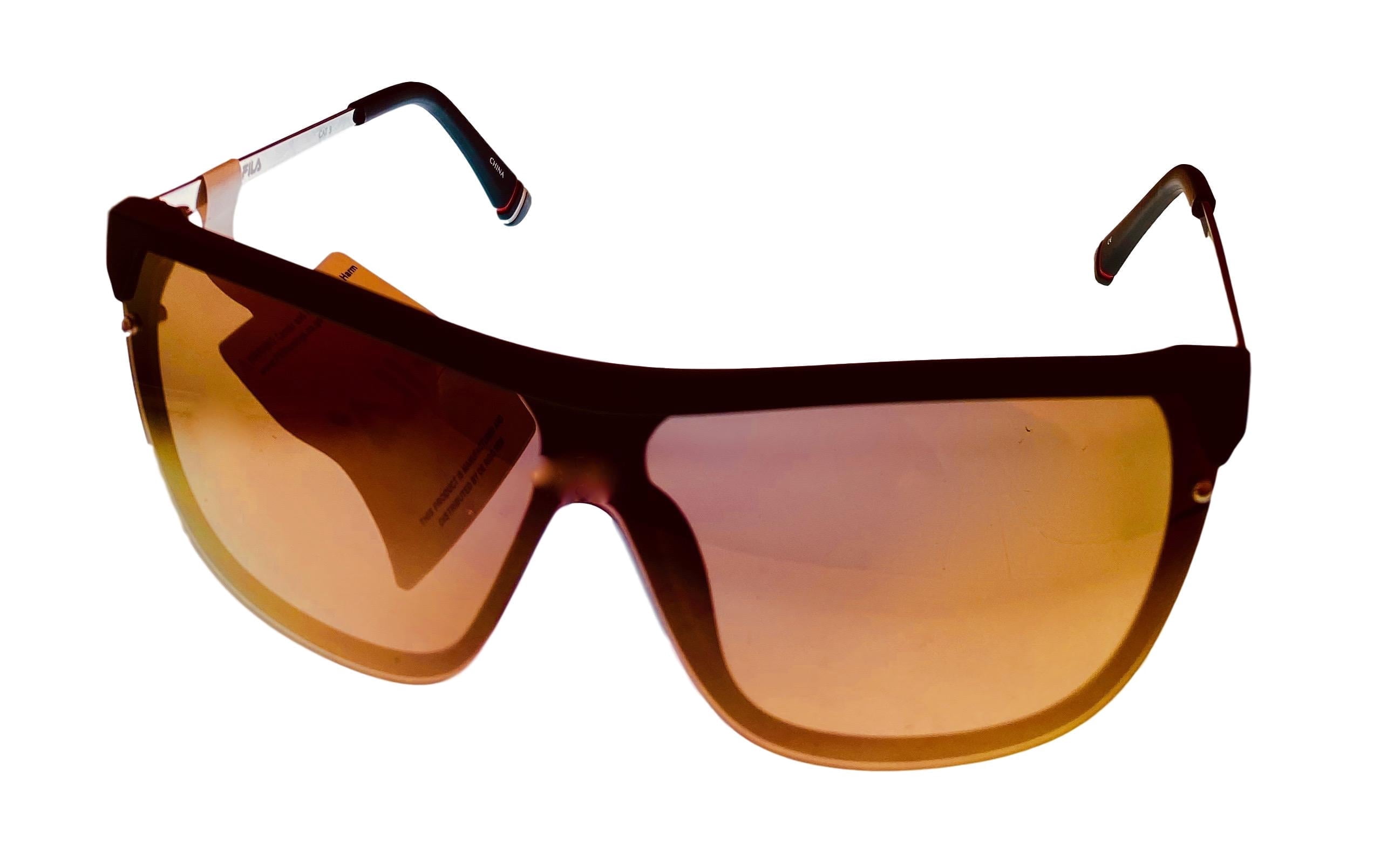Fila Mens Matte Brown Plastic Shield Sunglass , Brown Flash  display picture 2