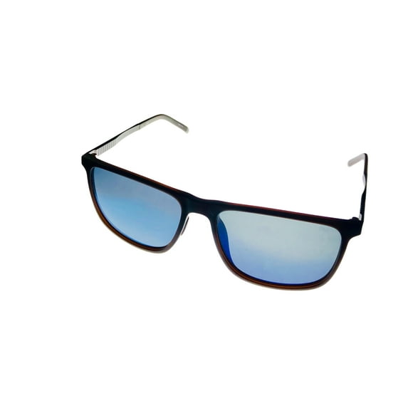 Fila Mens Matte Brown Plastic Square Sunglass Blue Polarized Lens SF9247. 6MEB