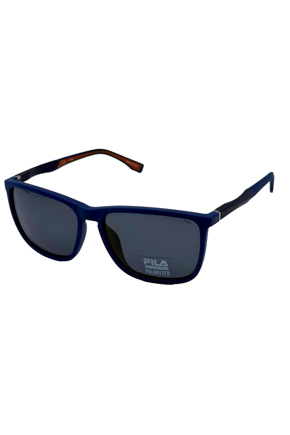 Flash Lens Polarized Men's Plastic Sunglasses, Matte Blue