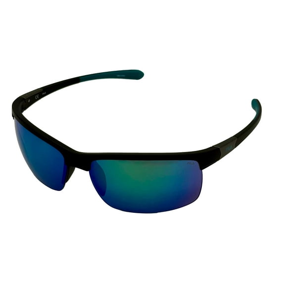 Fila Mens Rimless Matte Black Plastic  Sunglass , Blue Flash Lens SF9144 U28V