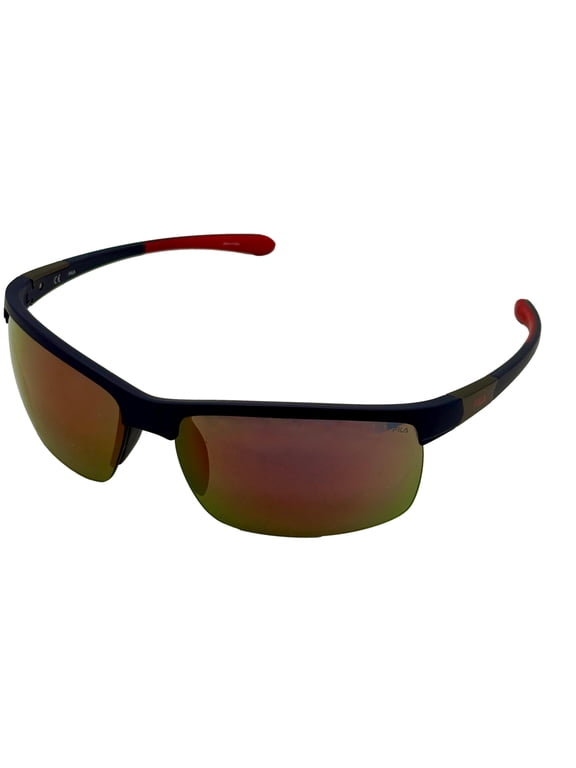 Mens Rimless Matte Blue Plastic Sunglass , Orange Flash Lens SF9144 D82R