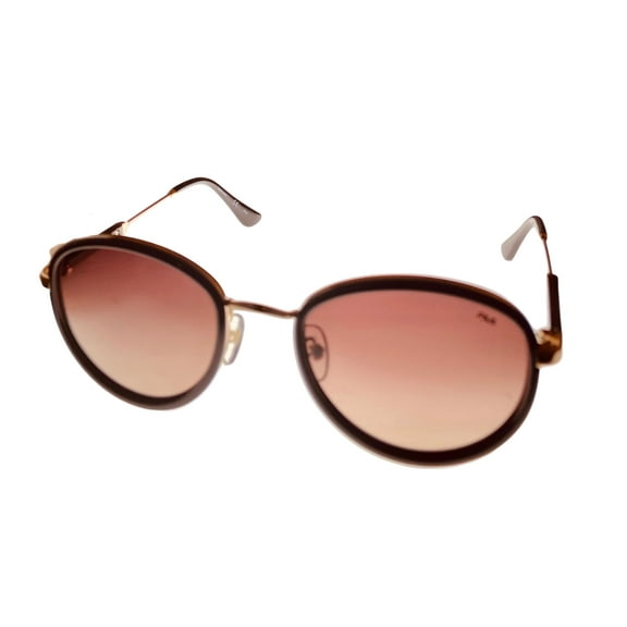 Fila Men's Round Dark Brown Sunglasses, Brown Gradient Polarized Lens SF9758 300P