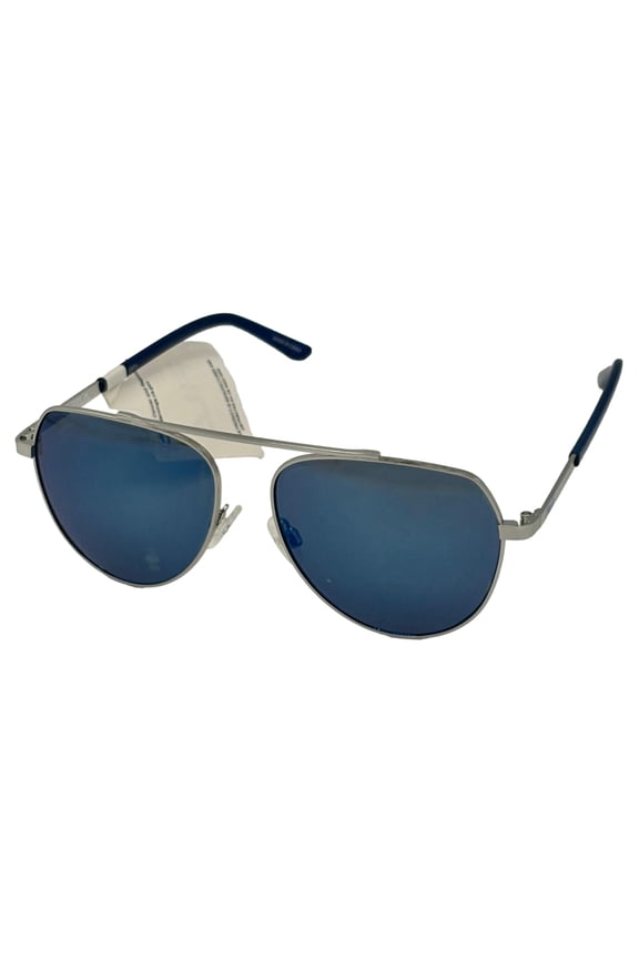Mens Silver Metal Aviator Sunglass, Blue Flash Lens SF1274. 579