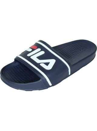 Blue fila sale slides