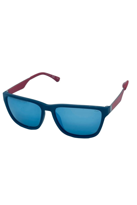 Mens Soft Rectangle Matte Blue Sunglass Mirror Polarized Lens SF8497. U43Z