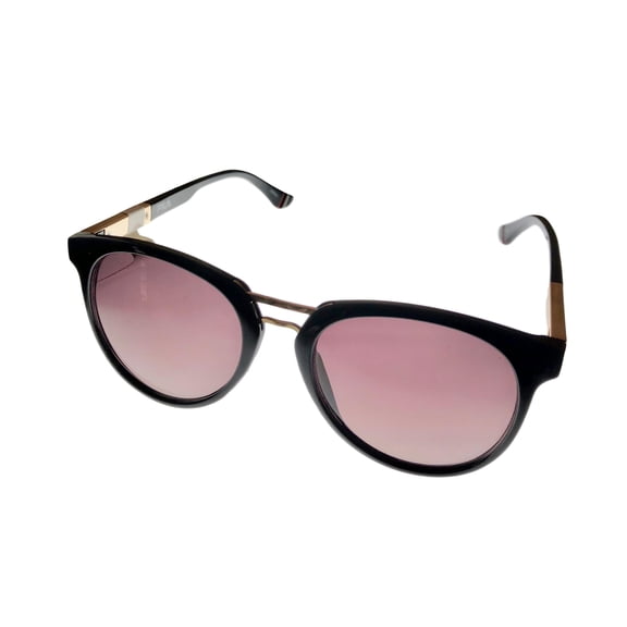 Fila Mens Soft Round Black Gold Sunglass , Brown Gradient Lens SF9281 0Z42