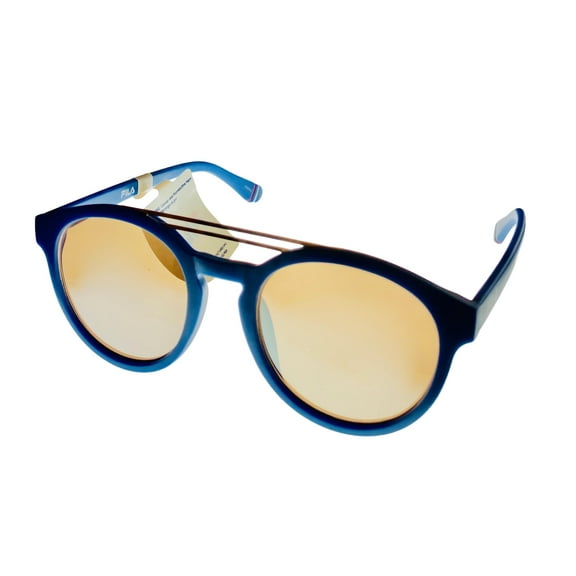 Fila Mens Soft Round Matte Blue Sunglass , Silver Flash Lens SF9334 C03X