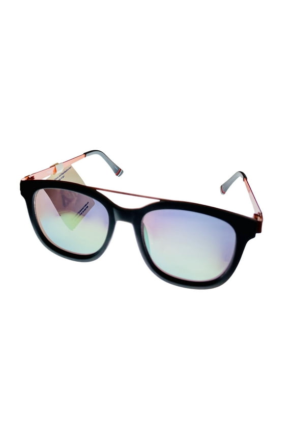 Mens Soft Square Matte Black Sunglass , Silver Flash Lens SF9335 U28A