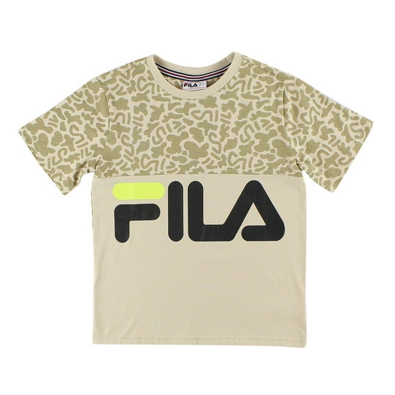 Fila Nolan Boys Active Shirts & Tees Size Xl, Color: Beige/Leopard