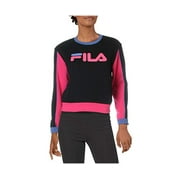 Fila Nuria Color Block Sweatshirt Womens Active Sweaters Size Xl, Color: Black/Magenta