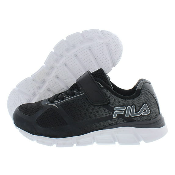 Fila Primeforce 2 Strap Wide Boys Shoes Size 4, Color: Black/Grey