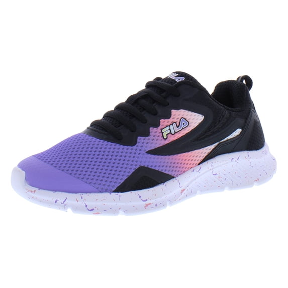 Fila Primeforce 8 Marble Girls Shoes Size 2, Color: Black/Purple/Pink