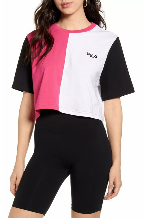Prudence Crop Womens Active Shirts & Tees Size S, Color: Pink/White