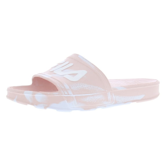 Fila Sleek Slide Marble PS Girls Shoes Size 5, Color: Pink/White/White