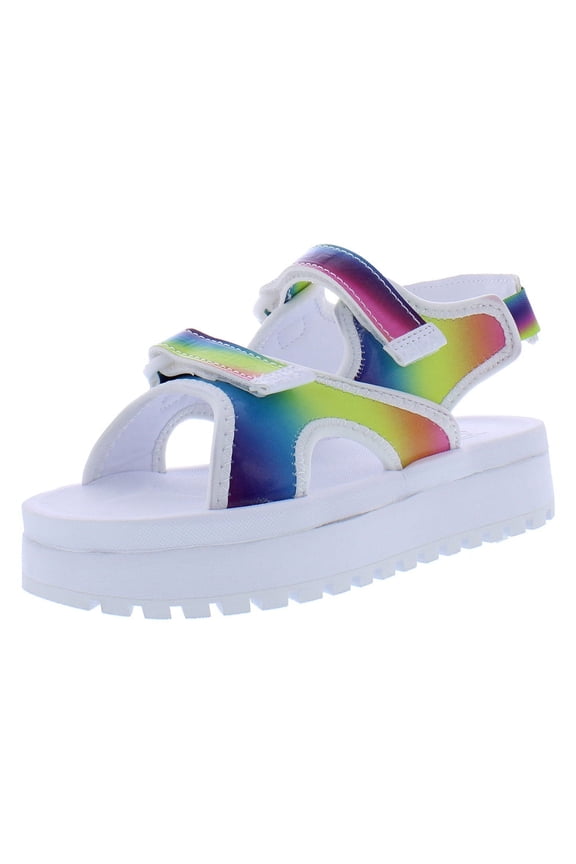 Spot Eva Sandal PS Girls Shoes Size 11, Color: White/Shocking Orange/Electric Purple
