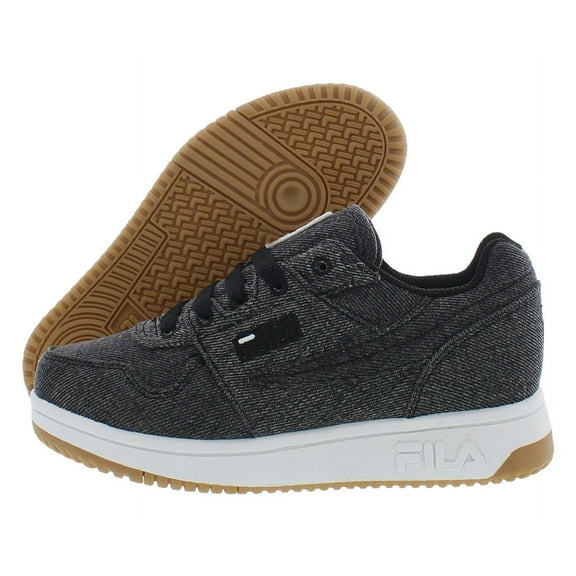 Fila T-2 Snow White Denim Boys Shoes Size 1, Color: Charcoal