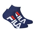 thumbnail image 1 of Fila Unisex, 2 Pairs Of Socks - Invisible Sneakers, Logo, Solid Colour Blue 35-38 (Uk 3-5), 1 of 2