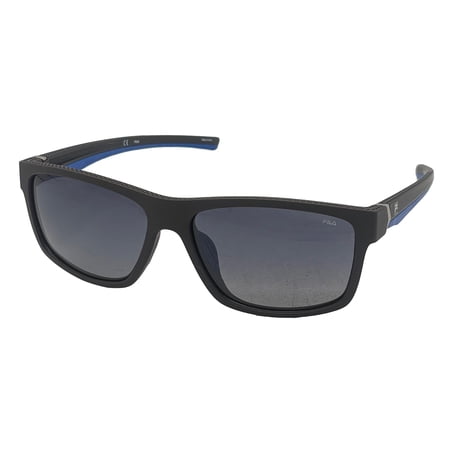 Fila Mens Matte Black Plastic Sunglass , Smoke Polarize Lens SF9142 6XKP