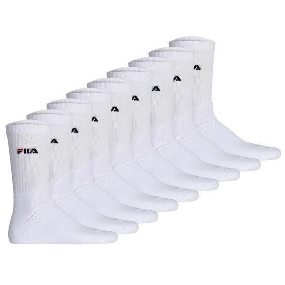 Fila Unisex Socks, 9-Pack - Tennis Socks, Crew Socks, Logo White 43-46 (9-11 Uk)