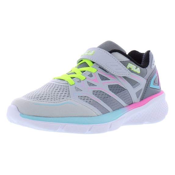 Fila Wanderun Strap Boys Shoes Size 10.5, Color: Grey/Pink