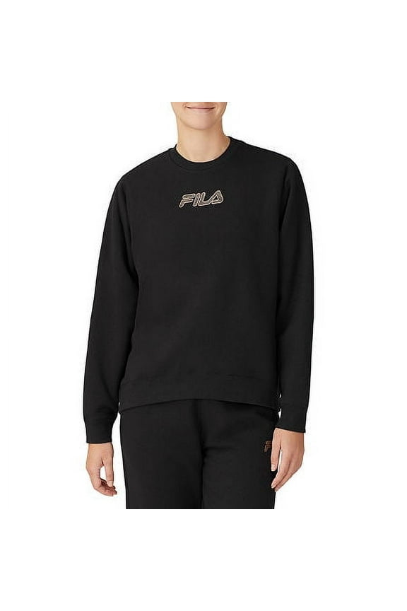 Women's Crew Neck Long Sleeve Sweatshirt S Black