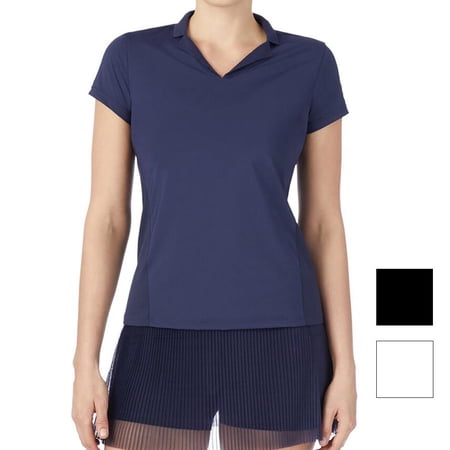 Fila Women`s Essentials Tennis Polo ( LARGE Black )