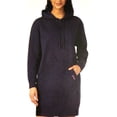thumbnail image 1 of Fila Women's Flannel Hoodie Dress Long Sleeves Kangaroo Pocket (Navy, M), 1 of 3