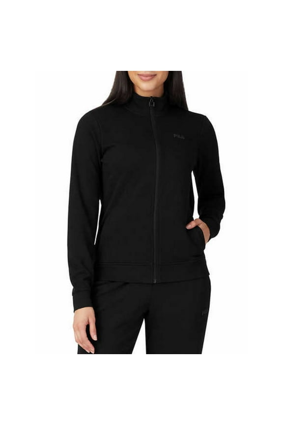 Women's French Terry Full Zip Jacket (Black, XL)