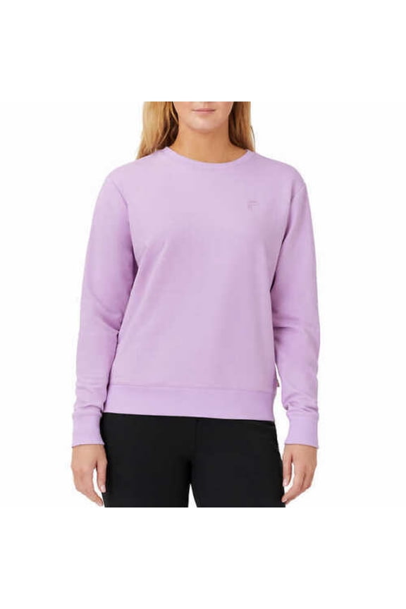 Women's French Terry Logo Long Sleeve Sweatshirts Pullover Lavender XL, NWT