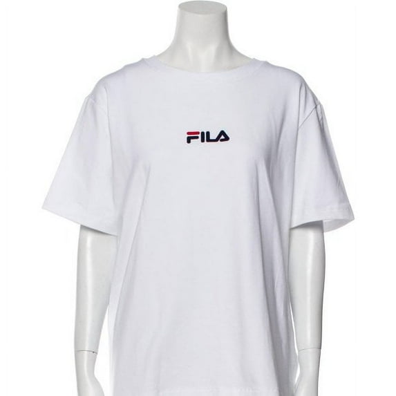 Fila Women's Graphic Print Crew Neck T-Shirt (White, Small)