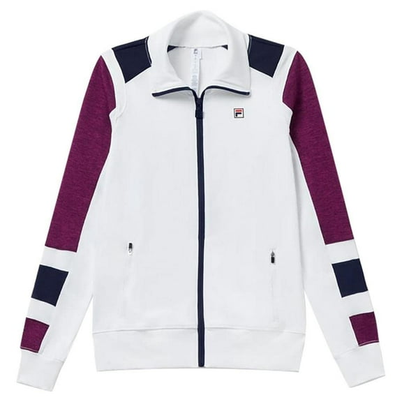 Fila Women's Heritage Track Jacket White/Magenta Purple/Fila Navy XS