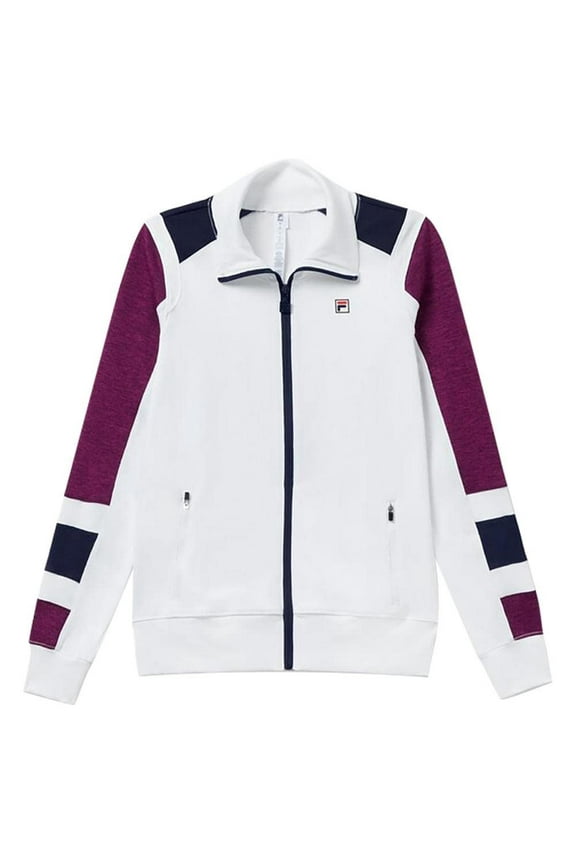 Women's Heritage Track Jacket White/Magenta Purple/Fila Navy XS